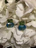 18Kt Yellow Gold Cushion Cut Cabochon Peridot Earrings