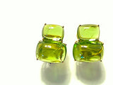 18Kt Yellow Gold Cushion Cut Cabochon Peridot Earrings