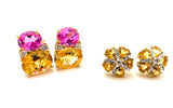 Large GUM DROP™ Earrings with Citrine and Pink Topaz and Diamonds