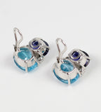 Large GUM DROP™ Earrings with Iolite and Blue Topaz and Diamonds