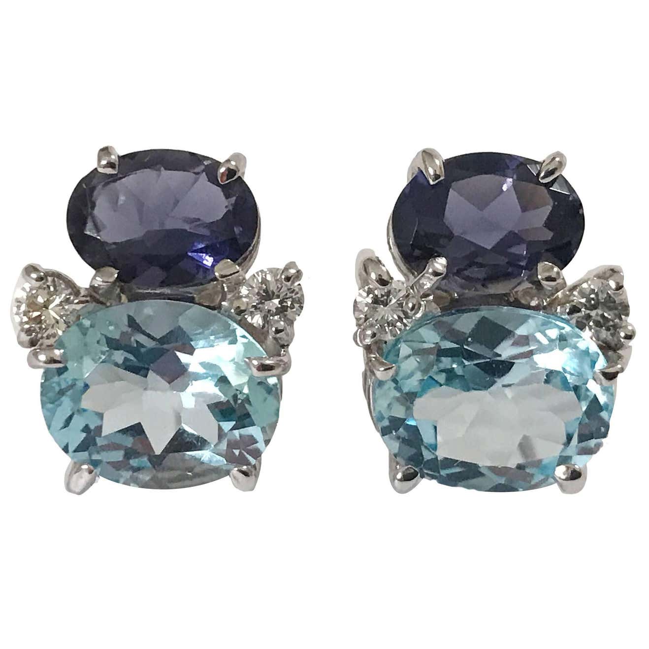 Mini GUM DROP™ Earrings with Pink Topaz and Diamonds