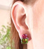 Mini GUM DROP™ Earrings with Peridot and Blue Topaz and Diamonds