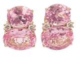 Large GUM DROP™ Earrings with Pink Topaz and Citrine and Pink Topaz and Diamonds