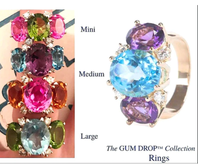 Medium 18kt White Gold GUM DROP™  Ring with Morganite and Rock Crystal