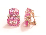 Large GUM DROP™ Earrings with Pink Topaz and Citrine and Pink Topaz and Diamonds