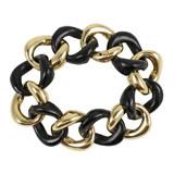 18kt Ebony Wood and Gold Link Bracelet