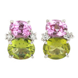 Medium GUM DROP™ Earrings with Blue Topaz Peridot and Diamonds