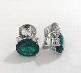 Large GUM DROP™ Green Amethyst and Green Topaz and  Diamond Earrings