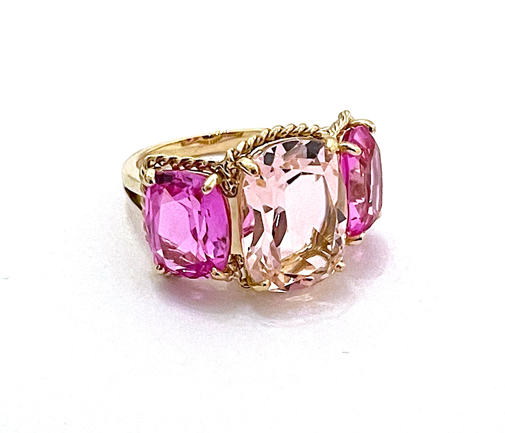 Large GUM DROP™ Earrings with Pink Topaz and Diamonds