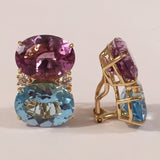 Grande GUM DROP™ earrings With Amethyst and Blue Topaz and Diamonds