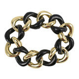 18kt Ebony Wood and Gold Link Bracelet