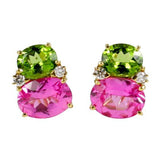 Large GUM DROP™ Earrings with Pink Topaz and Citrine and Pink Topaz and Diamonds